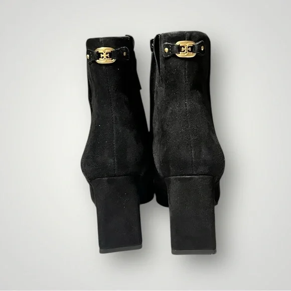 🌻NEW w/tag Sam Edelman Saige Black Suede Ankle Bootie Pointed Toe Heel Size 7.5 - Picture 4 of 11